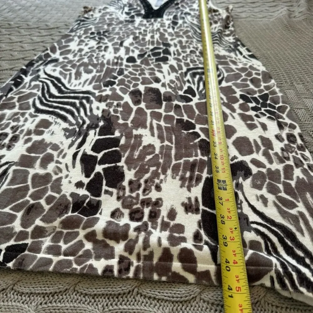 NWT Adrienne Vittadini Animal Print V Neck MIDI Dress ~ Medium